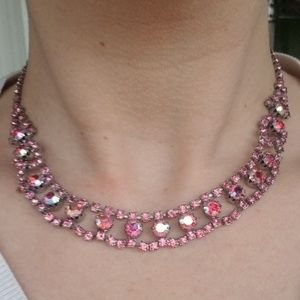TRUE VINTAGE PINK RHINESTONE CHOKER